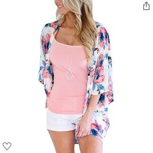 Shawl with flower print - NEVER WORN